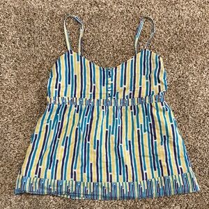Fossil Striped Knit Tank in Yellow, Blue & Teal